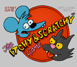Itchy & Scratchy Game, The (Europe) Title Screen
